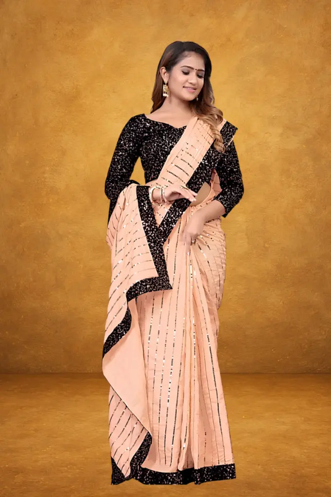 attiris peach sequin saree (1).webp