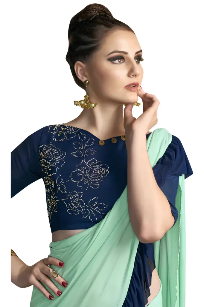 Attiris blue ready to wear saree (4).webp