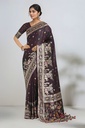 Women's Banarasi Silk Zari Saree, Brown