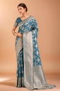 Women's Banarasi Silk Zari Saree, Blue
