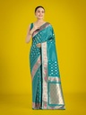 Women's Banarasi Satin Silk Saree, Blue