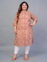 Women's Plus Size Cotton Printed Straight Kurta