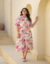 Women's Georgette Printed A Line Dress, Multi