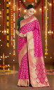 Women's Banarasi Silk Zari Saree, Pink