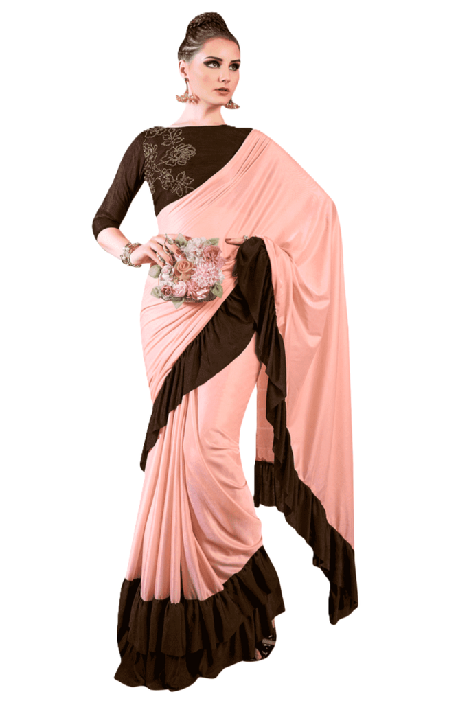 Women's Georgette Ready to wear Saree, Pink
