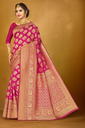 Women's Banarasi Silk Blend Saree, Pink