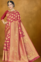 Women's Banarasi Silk Blend Saree, Red