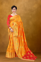 Women's Silk Blend Zari Woven Saree, Yellow