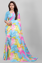 Women's Georgette Printed Saree, Multicolored