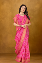 Women's Cotton Silk Printed Saree, Pink
