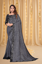 Women's Silk Blend Sequined Saree, Grey