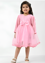 Girl's Satin Sequins Knee Length Dress