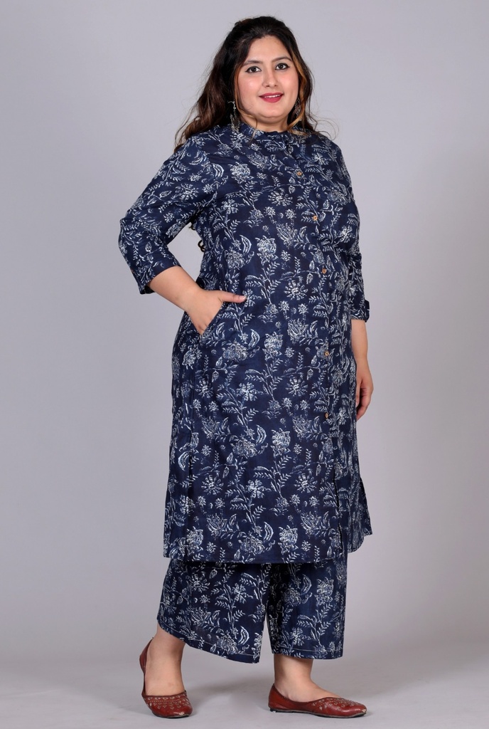 [KUR071.1] Women's Plus Size Cotton Printed Kurta Set (3XL)